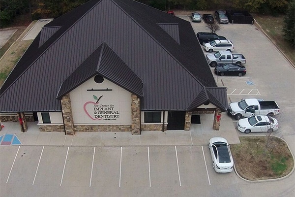 Aerial view of our office and convenient patient parking